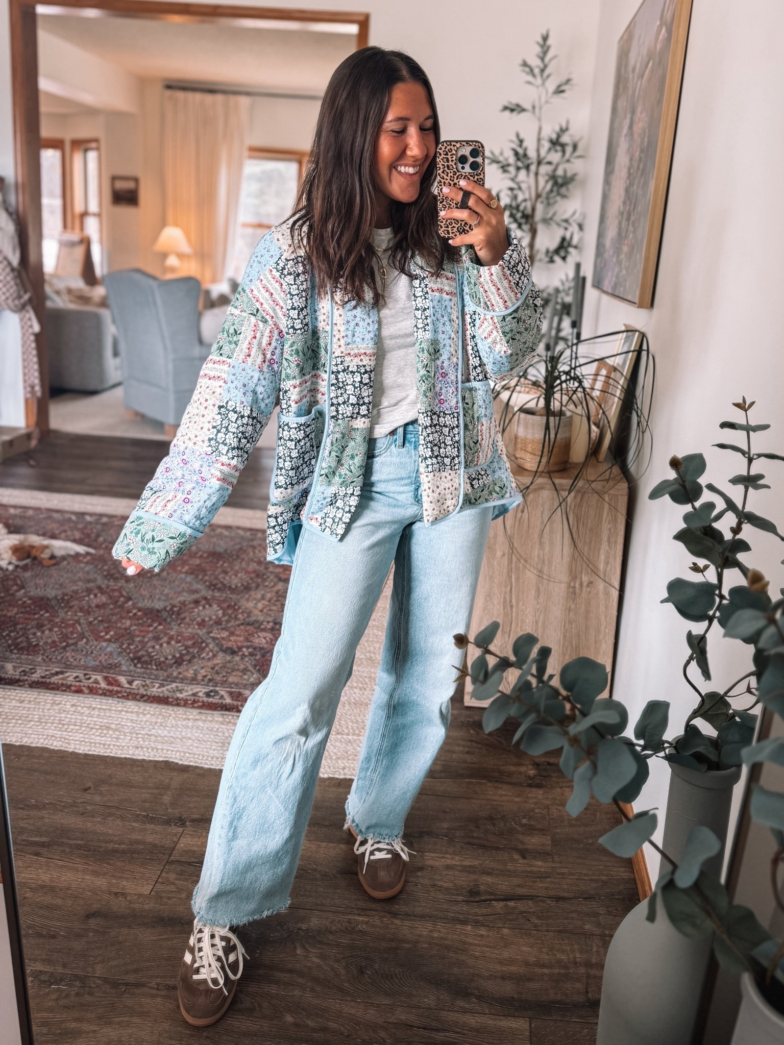 Extra high rise wide leg jeans on sale! Wearing 4. And the cutest quilted spring jacket - medium! 

#LTKootd #LTKmomlife #LTKSeasonal