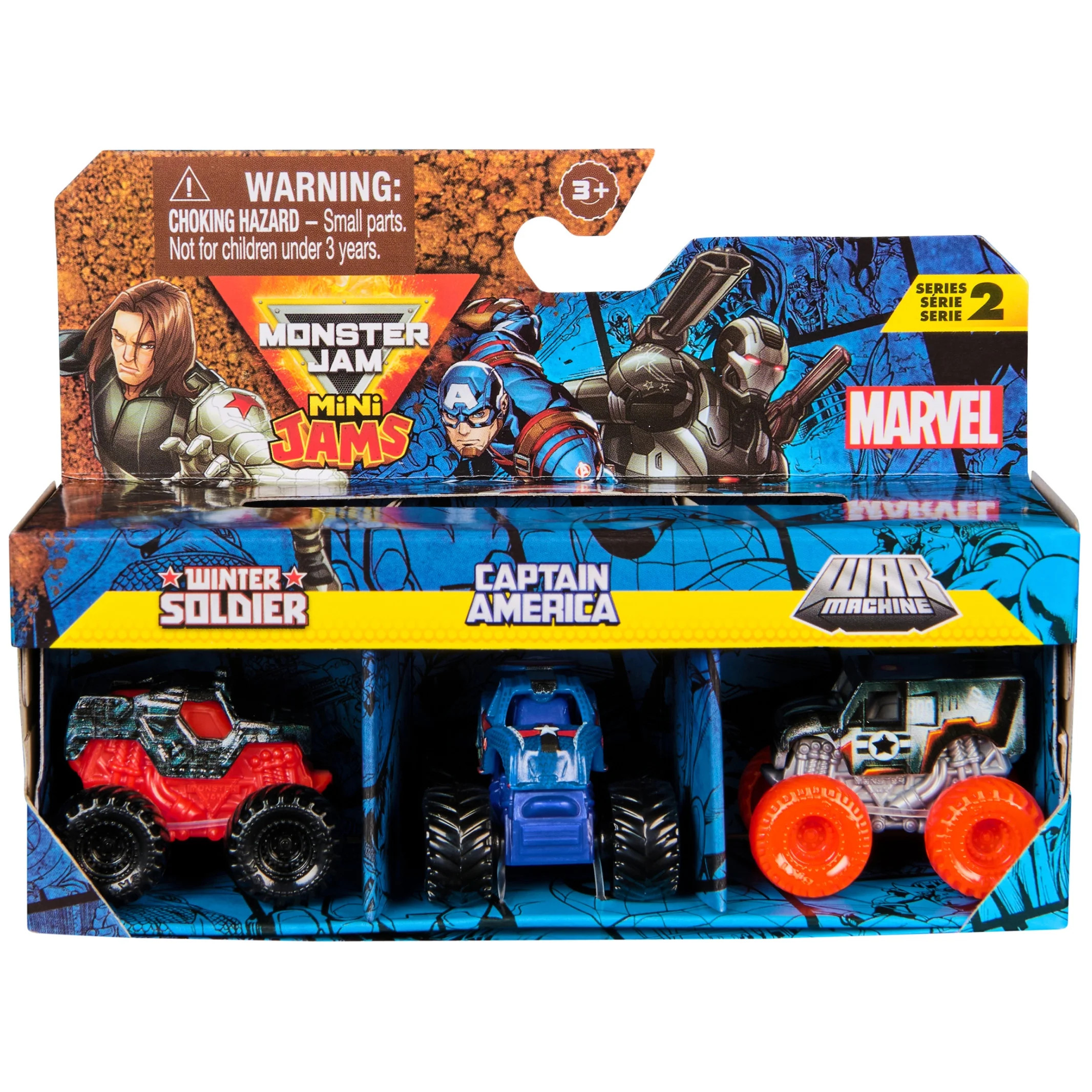 Monster Jam, Marvel Mini 1:87 Scale Truck 3-Pack (Captain America, War Machine, Winter Soldier), | Walmart (US)