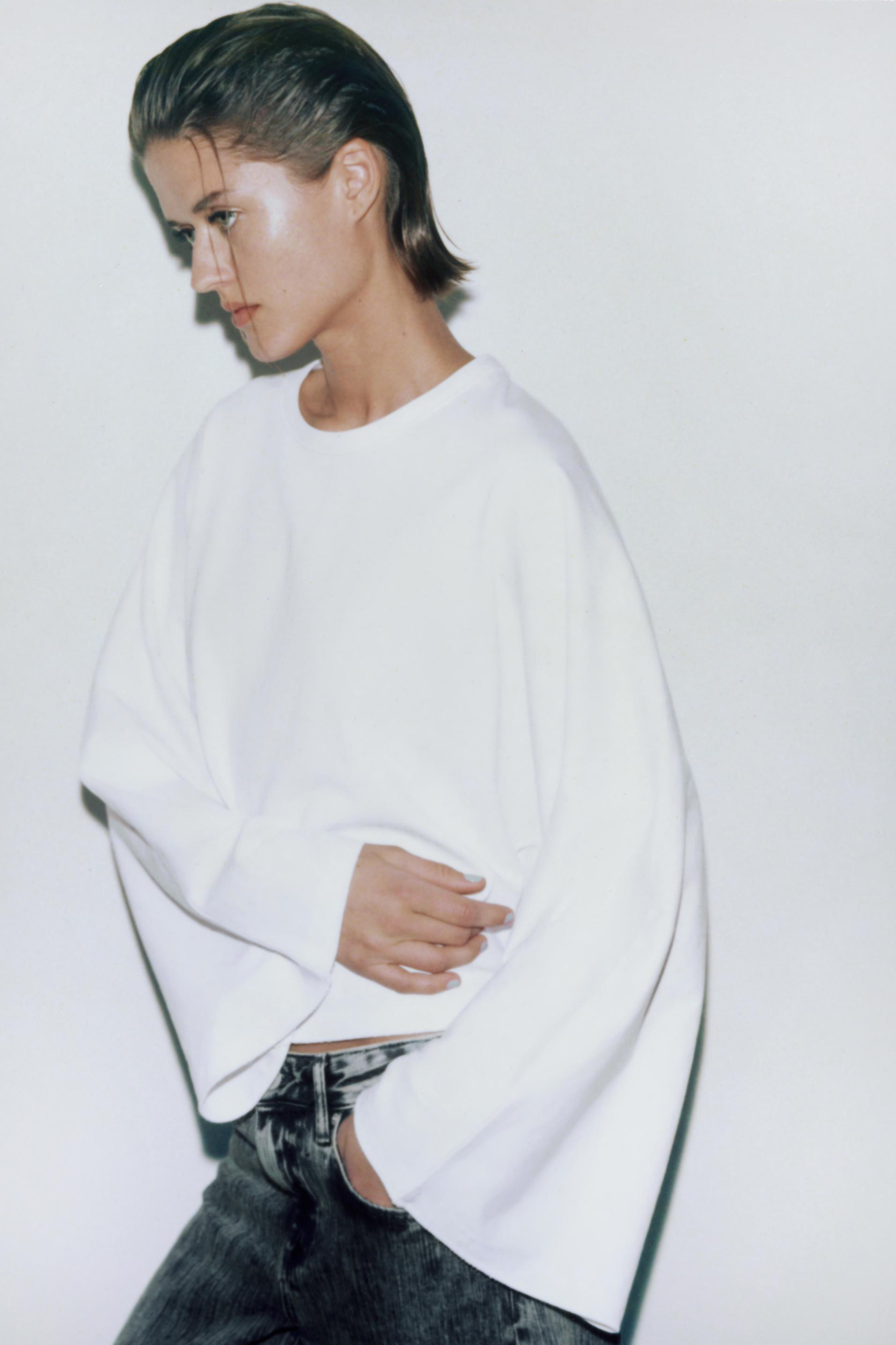 CAPE SLEEVE T-SHIRT | Zara UK