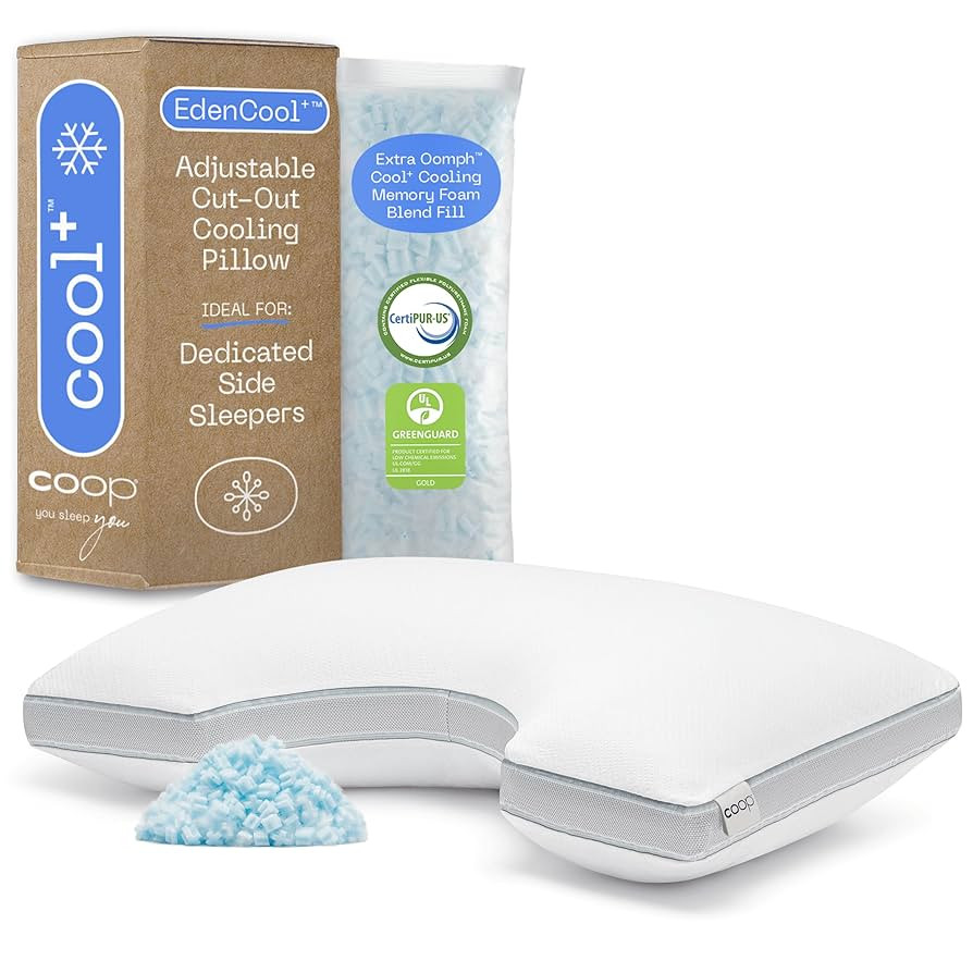 Coop Home Goods Cool+ Cut-Out Adjustable Pillow Queen with Cooling Gel & Shoulder Cut-Out for Hea... | Amazon (US)