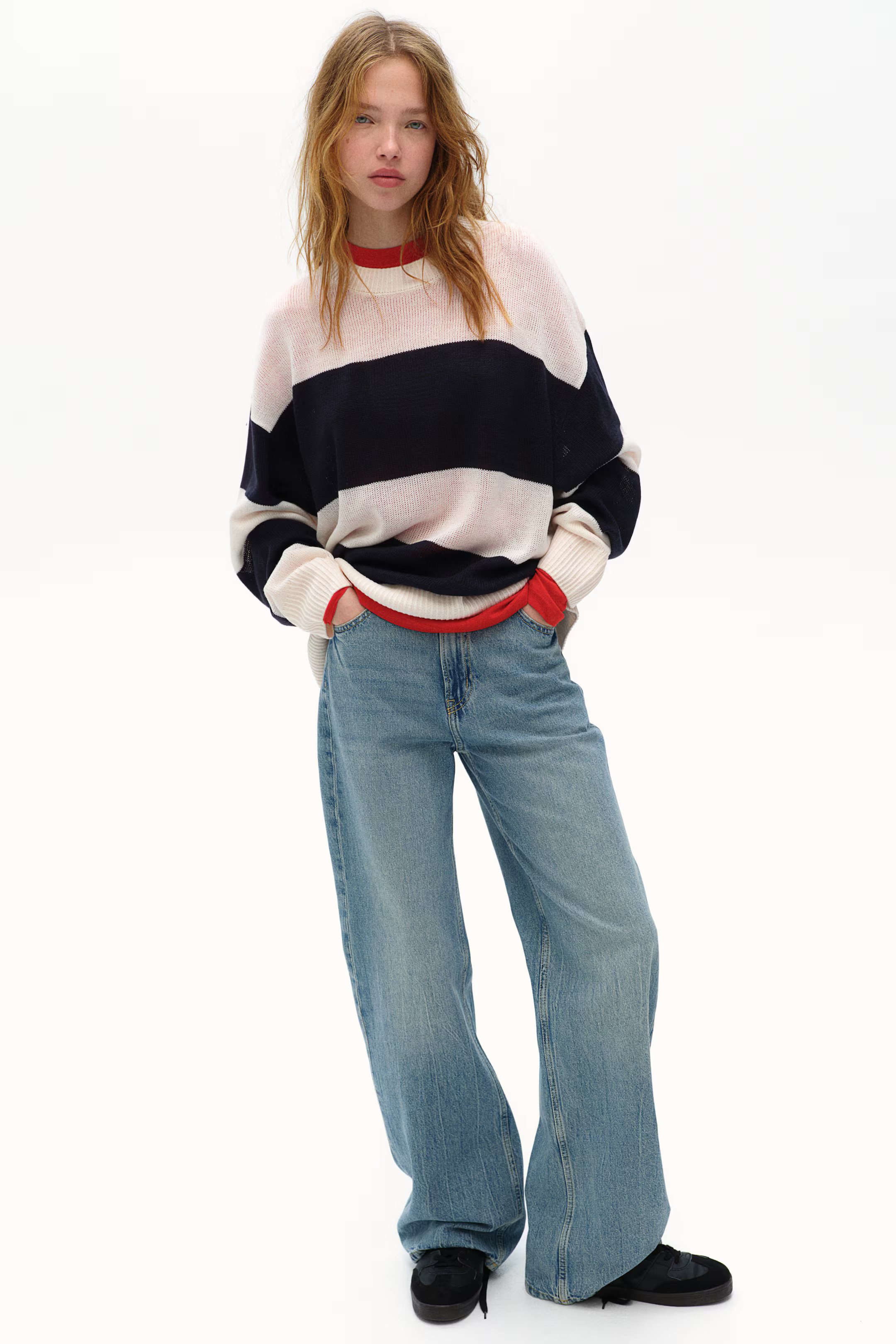 Sweater - Navy blue/striped - Ladies | H&M US | H&M (US + CA)