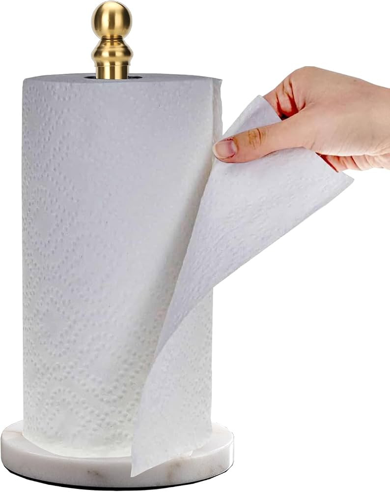Exilon Gold Paper Towel Holder Countertop, Standing Paper Towel Roll Holder for Kitchen Bathroom,... | Amazon (US)