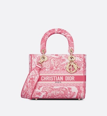 Medium Lady D-Lite Bag Peony Pink Toile de Jouy Embroidery | DIOR | Dior Beauty (US)