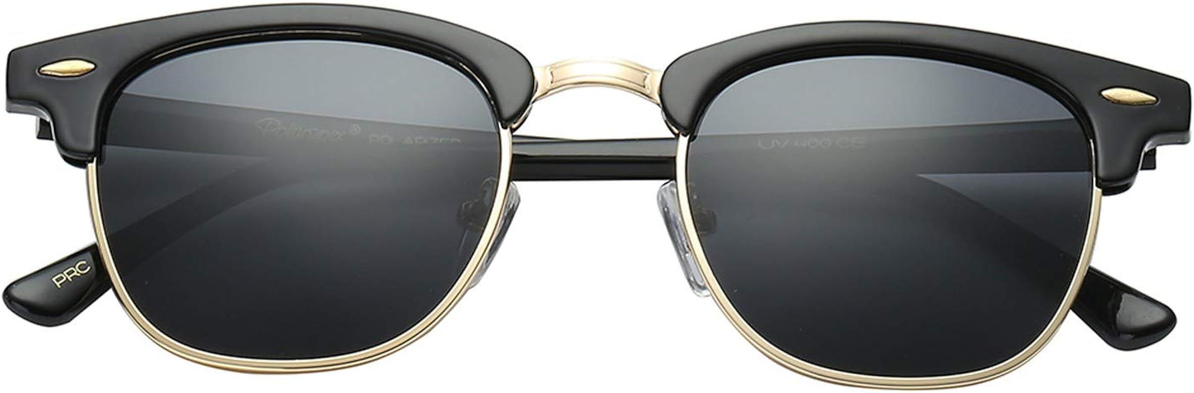 Polarspex Unisex Retro Classic Stylish Malcom Half Frame Polarized Sunglasses | Amazon (US)