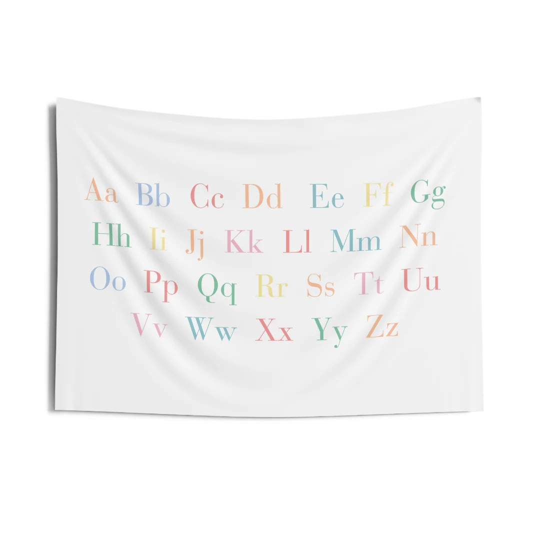 Colorful ABC Playroom Wall Decor, Indoor Wall Tapestry - Etsy | Etsy (US)