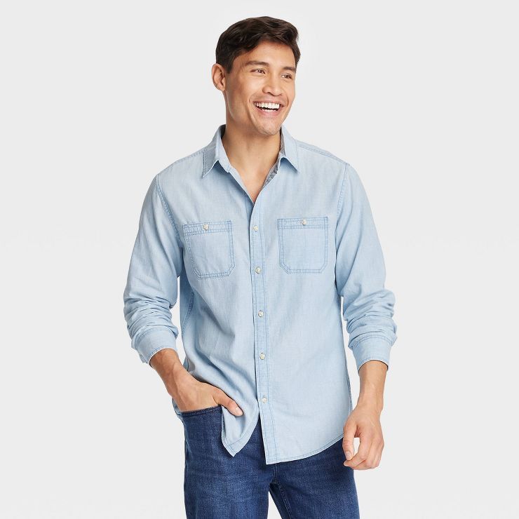 Men's Denim Long Sleeve Button-Down Shirt - Goodfellow & Co™ | Target