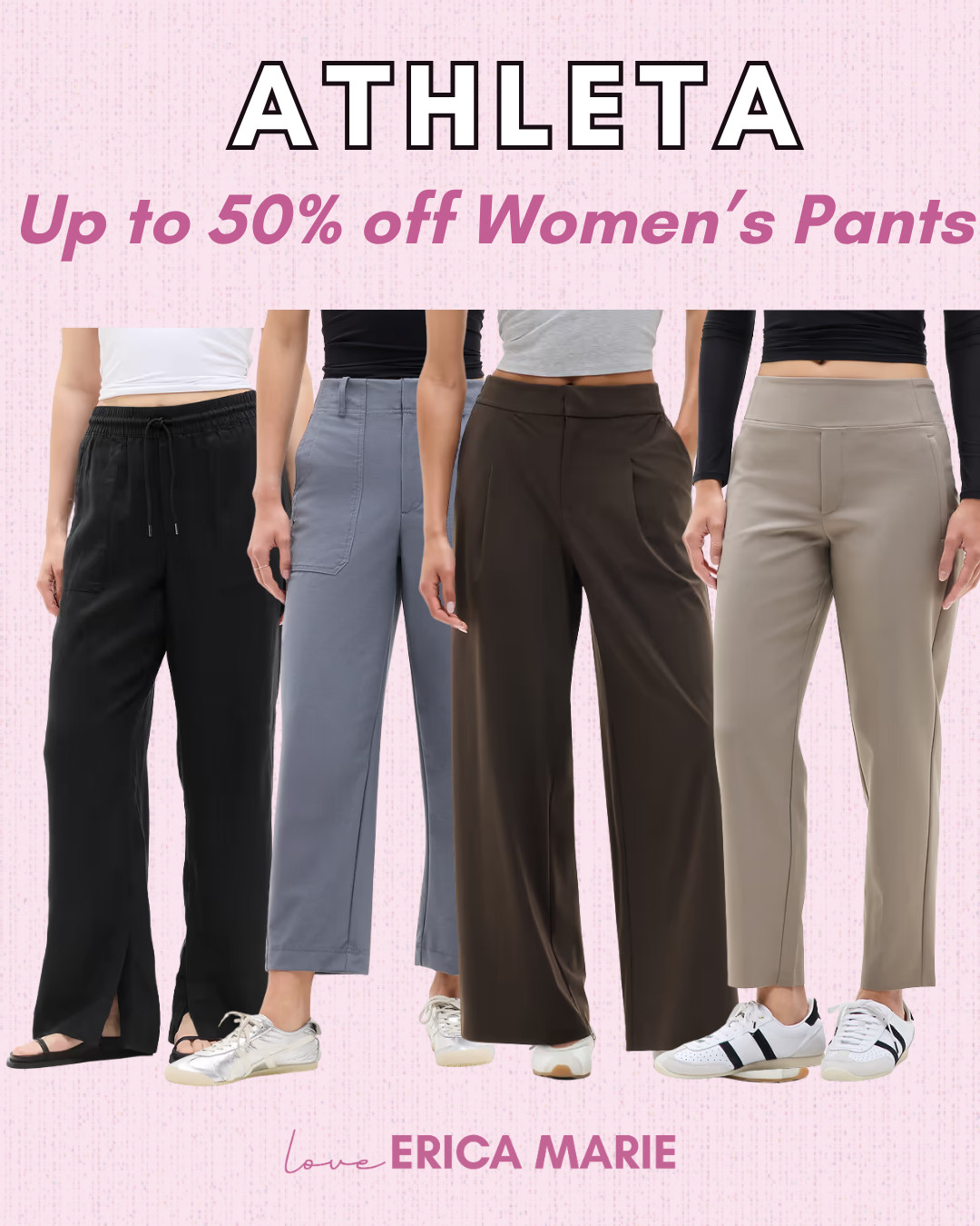 Athleta is having a big sale! You can get up to 50% off pants right now. I have the black linen pair and I love them, they are so cute and comfy for summer. 

 #LTKootd #LTKOver40 #LTKSaleAlert