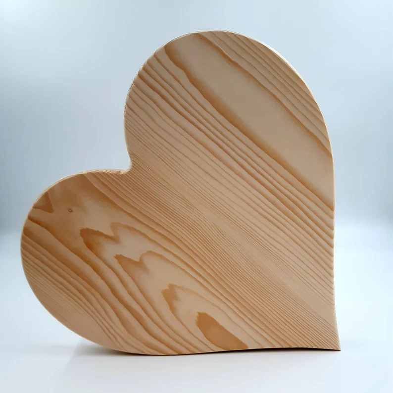 Wood Heart Cutouts - Large Unfinished Chunky Heart Blanks 8" to 12" wide | Etsy (US)