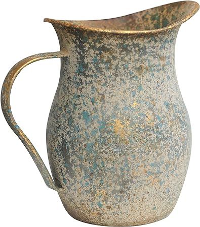 BIG FORTUNE Vintage Metal Flower Vase Milk Jug Vase Small Vases for Flowers Rustic Vase Vintage D... | Amazon (US)