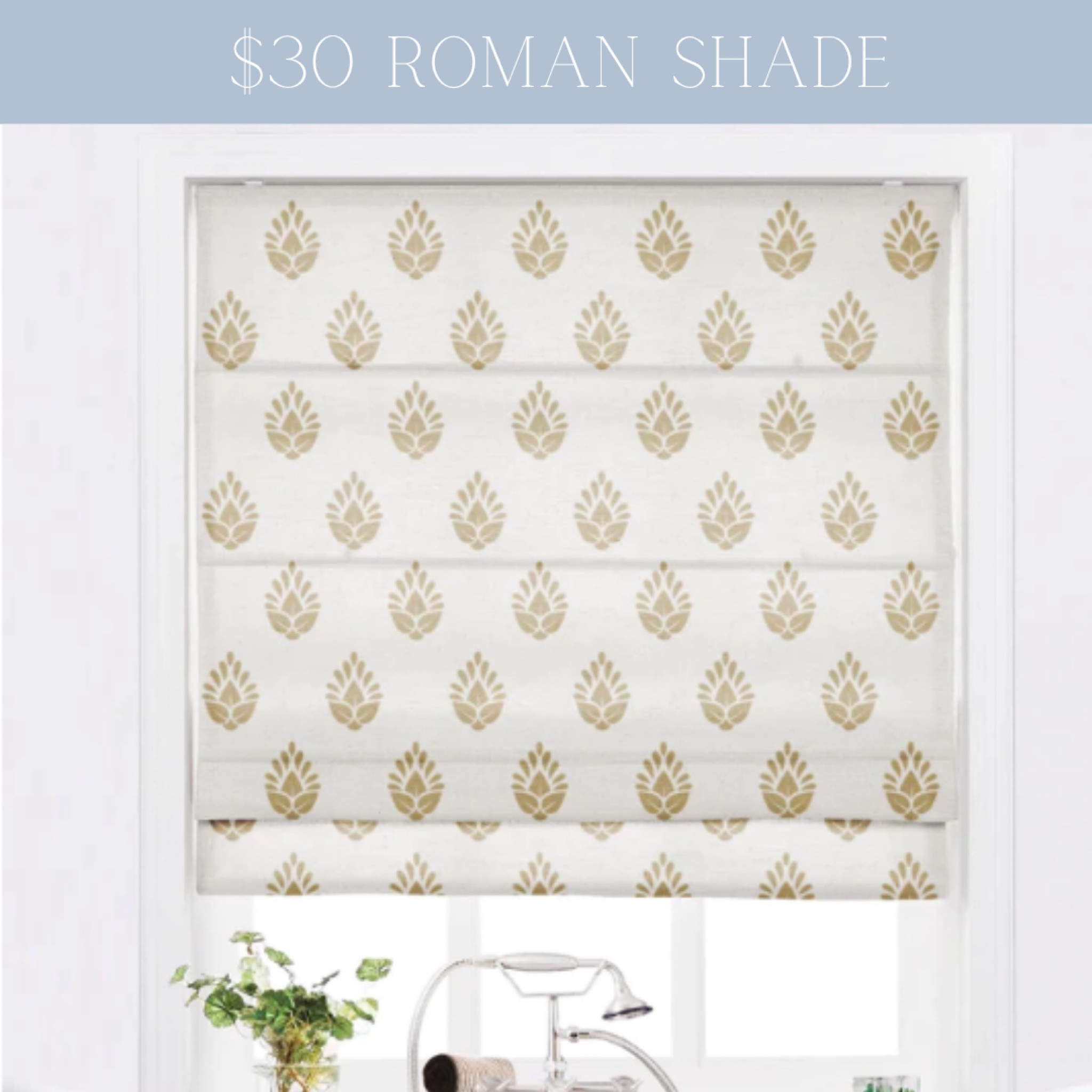 $30 Roman shades with floral detailing. Love these for a bathroom or kitchen window 

Come in a variety of colors and styles 



Curtain, drapes, shades, window coverings and treatments, sale, deal, budget, affordable, home decor, house, room, design, interior 

#LTKhome #LTKfindsunder50