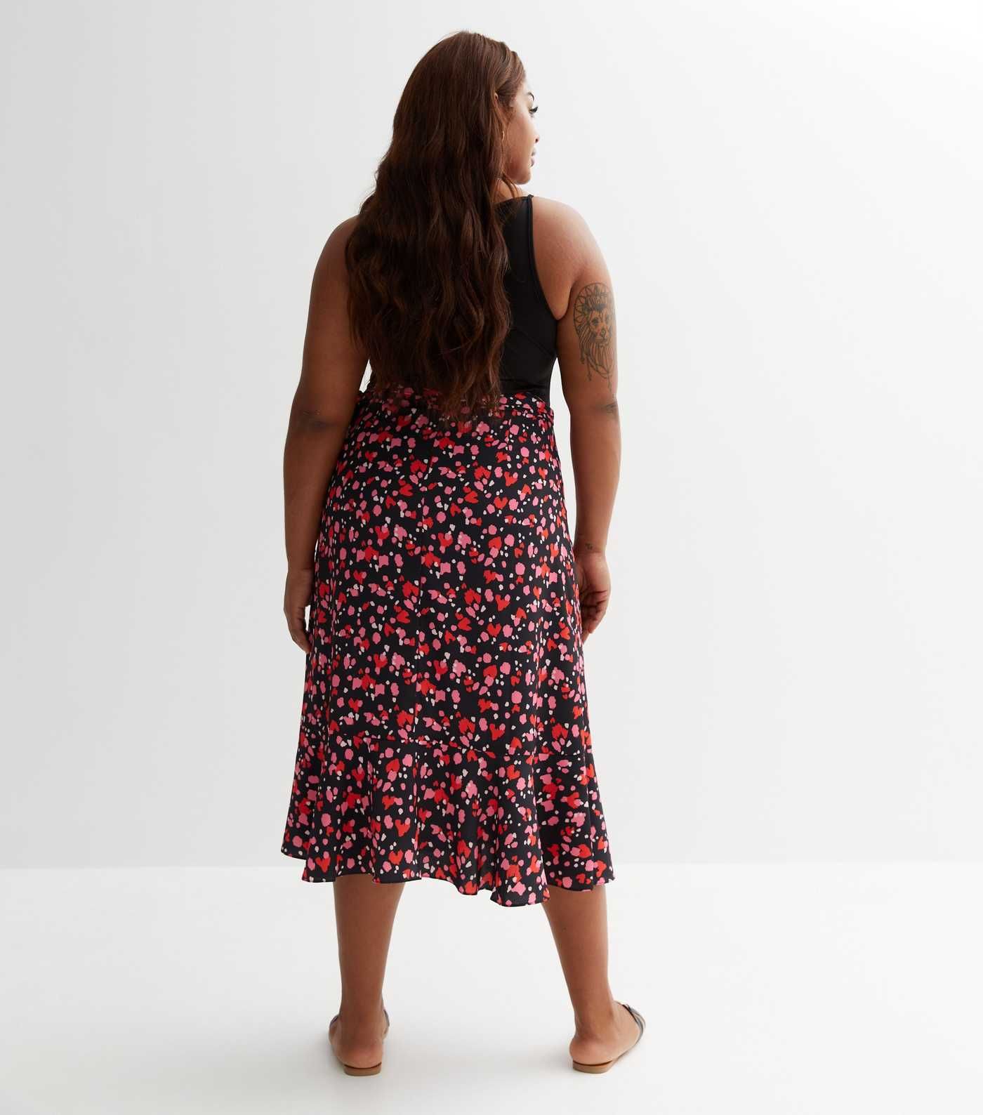 Curves Red Heart Ditsy Print Wrap Tie Midi Skirt
						
						Add to Saved Items
						Remove fro... | New Look (UK)
