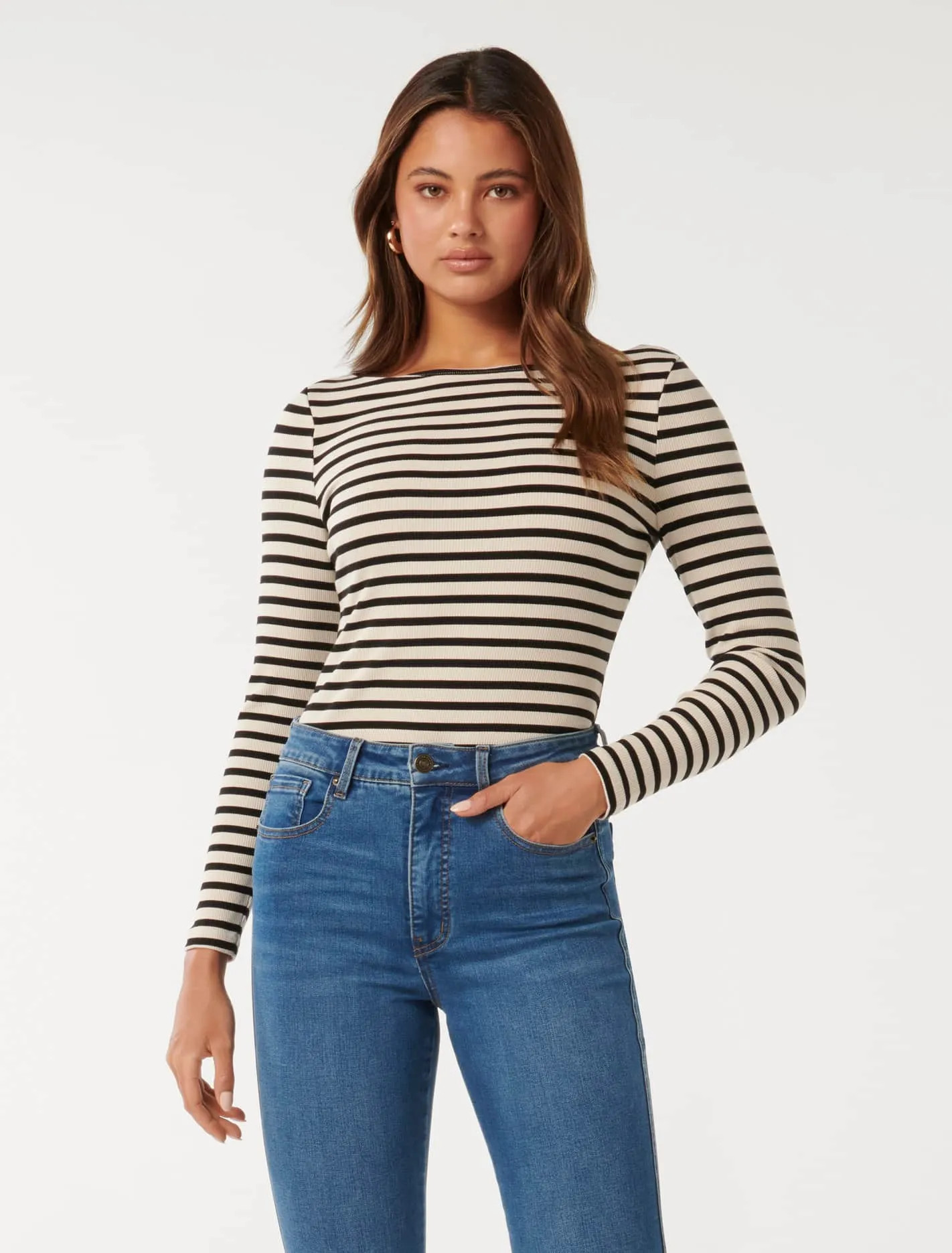 Brie Striped Long-Sleeve Top | Ever New (CA)