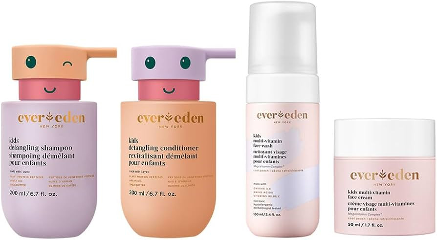Evereden Kids Routine Bundle - Detangling Shampoo and Conditioner + Multi-Vitamin Face Wash and F... | Amazon (US)