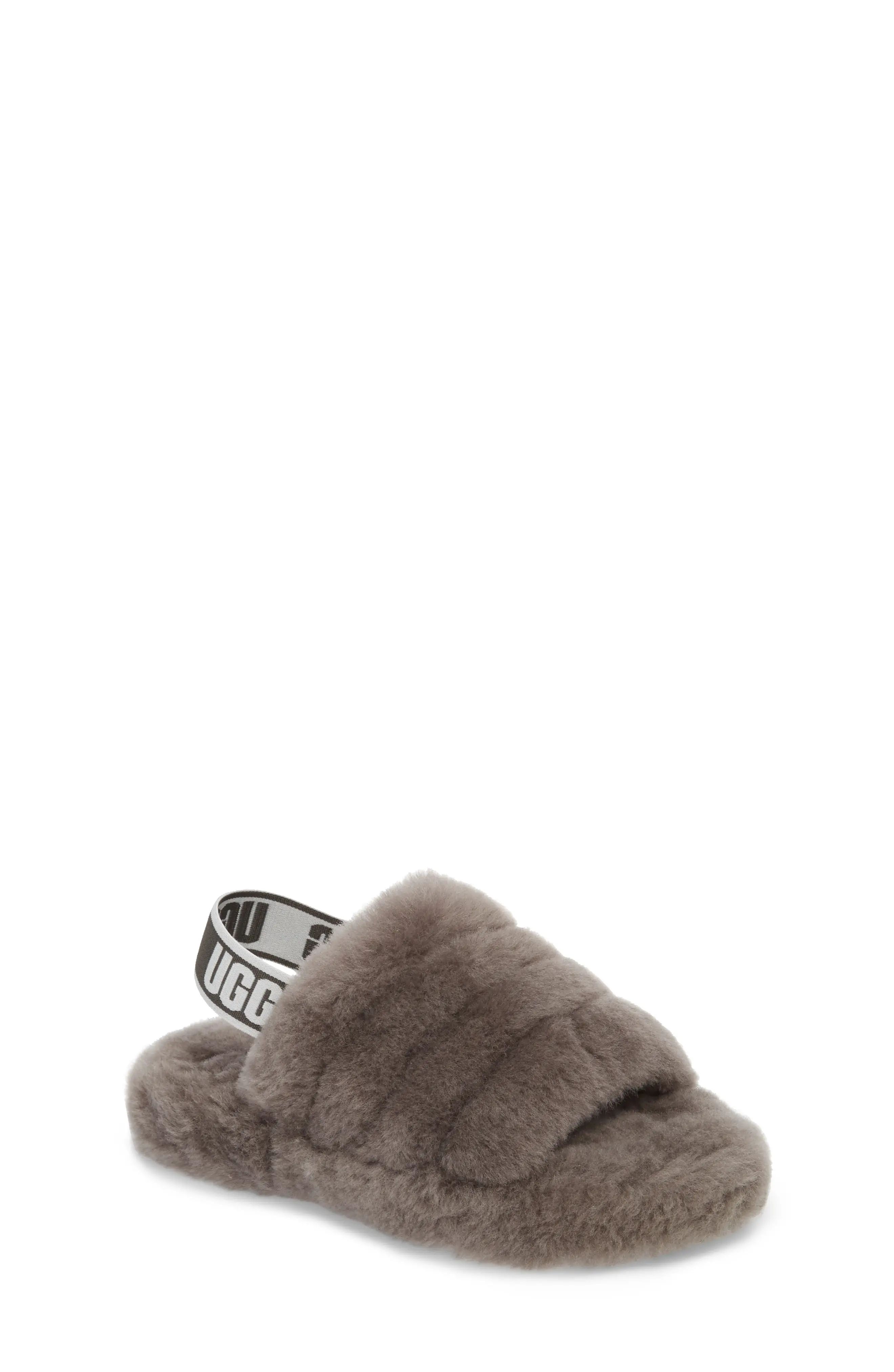 Girl's UGG Fluff Yeah Slide Sandal, Size 13 M - Grey | Nordstrom