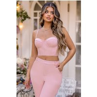 Adore Me | Pink Corset Crop Top | Club L London