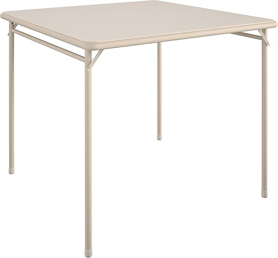 CoscoProducts 14696ANT1E Vinyl Top Folding Table, 1-Pack, Antique Linen | Amazon (US)