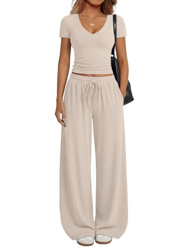 Trendy Queen 2 Piece Lounge Sets for Women Summer 2026 Two Piece Matching Loungewear Sweat Sets Spring Fashion Travel Airport Outfits Sweatsuits Casual Cute Clothes Track Suits Apricot S | Amazon (US)