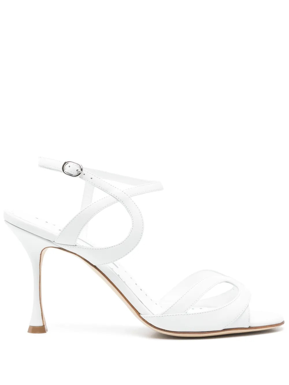 Manolo Blahnik 100mm Elfajrsan Sandals  | White | FARFETCH | Farfetch Global