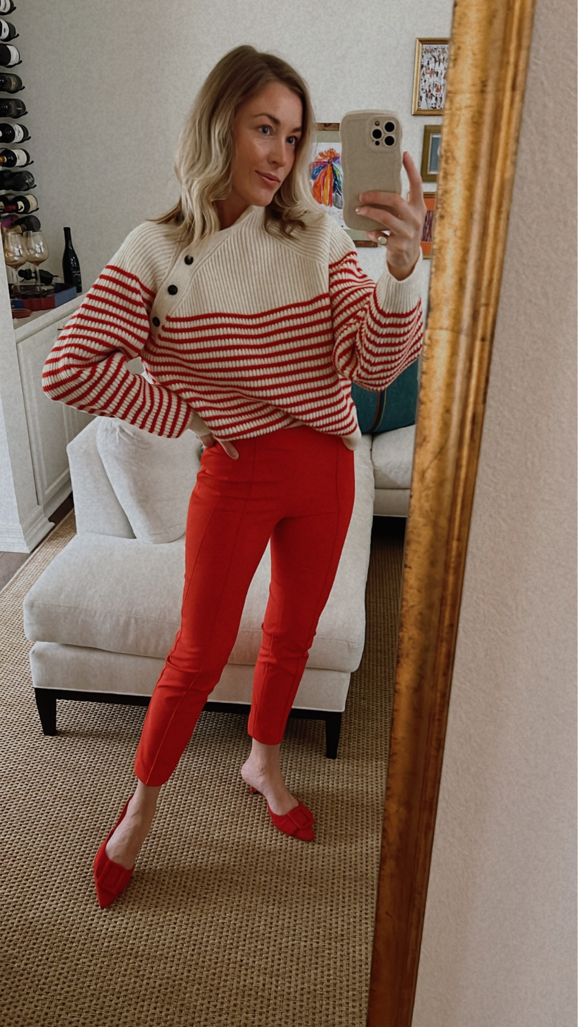 Memorial Red ♥️ 

Wearing a M in the Top!
Shoes are TTS
Pants are old Escada 

#LTKworkwear #LTKshoecrush #LTKSeasonal