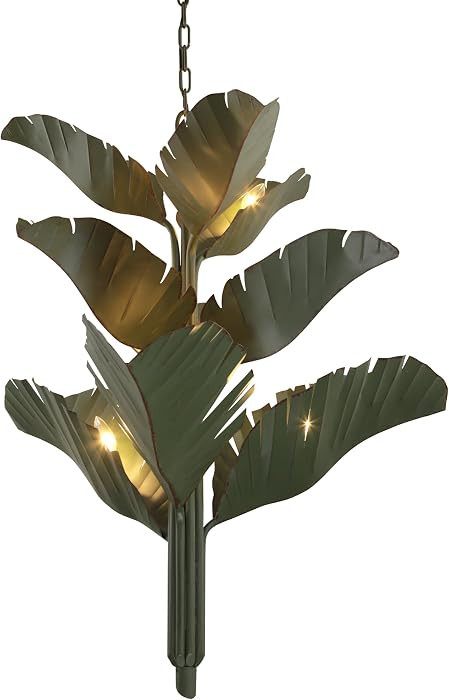 Banana Leaf 9 Light Chandelier - Natural Green | Amazon (US)