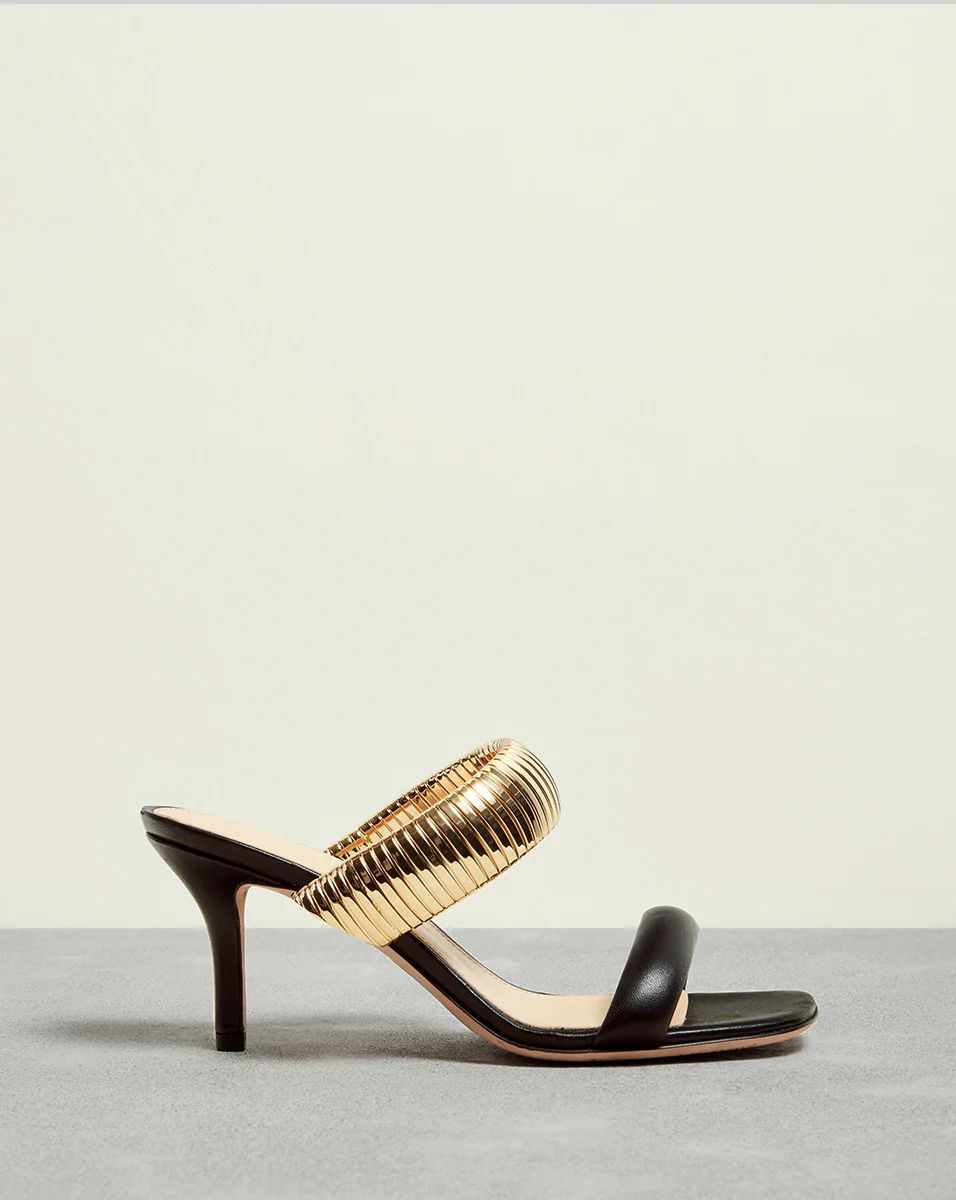 Meena Gold-Strap Sandal | Veronica Beard