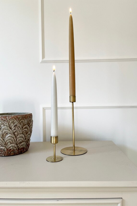 Metal Candle Holder  Brass Taper Candlestick  Brass Coloured | Etsy UK | Etsy (UK)