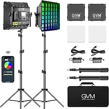 GVM Upgrade 800D RGB Video Light Kits with 2 Softboxes, Studio Lights with Bluetooth Control, 2 P... | Amazon (US)