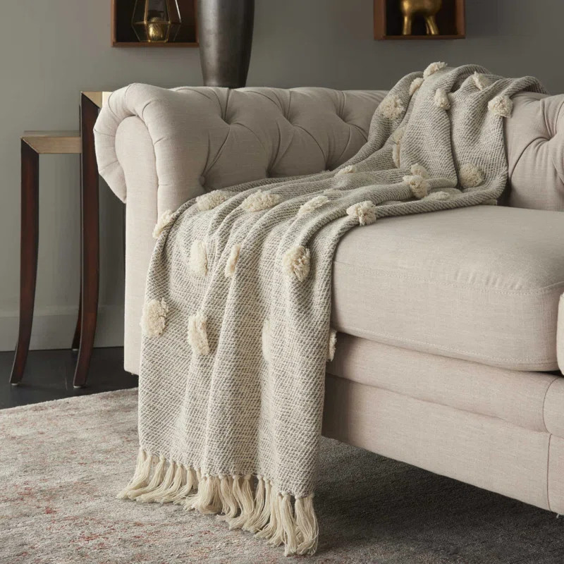 Abdulkerim Textured Dots Cotton Throw | Wayfair North America