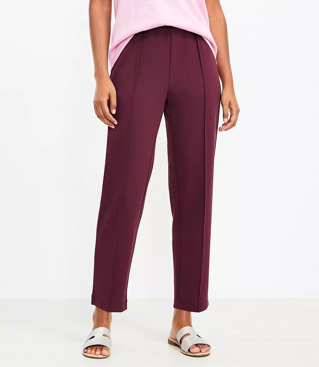 Pintucked Fluid Taper Pants | LOFT