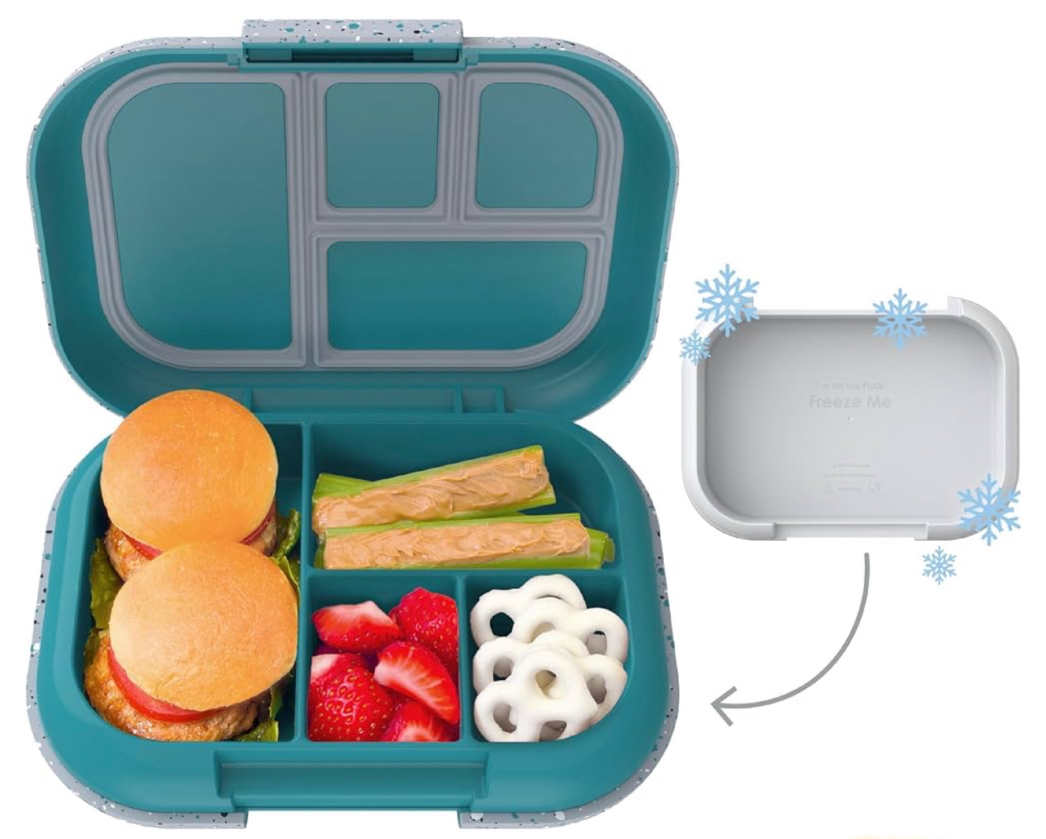 PRIME DAY LIGHTNING DEAL ⚡️
Kids Chill Leak-Proof Lunch Box - Included Reusable Ice Pack Keeps Food Cold; 4-Compartment Bento Box; Microwave/Dishwasher Safe