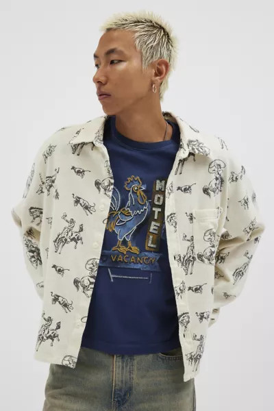 BDG Allover Western Print Long Sleeve Flannel Shirt | Urban Outfitters (US and RoW)
