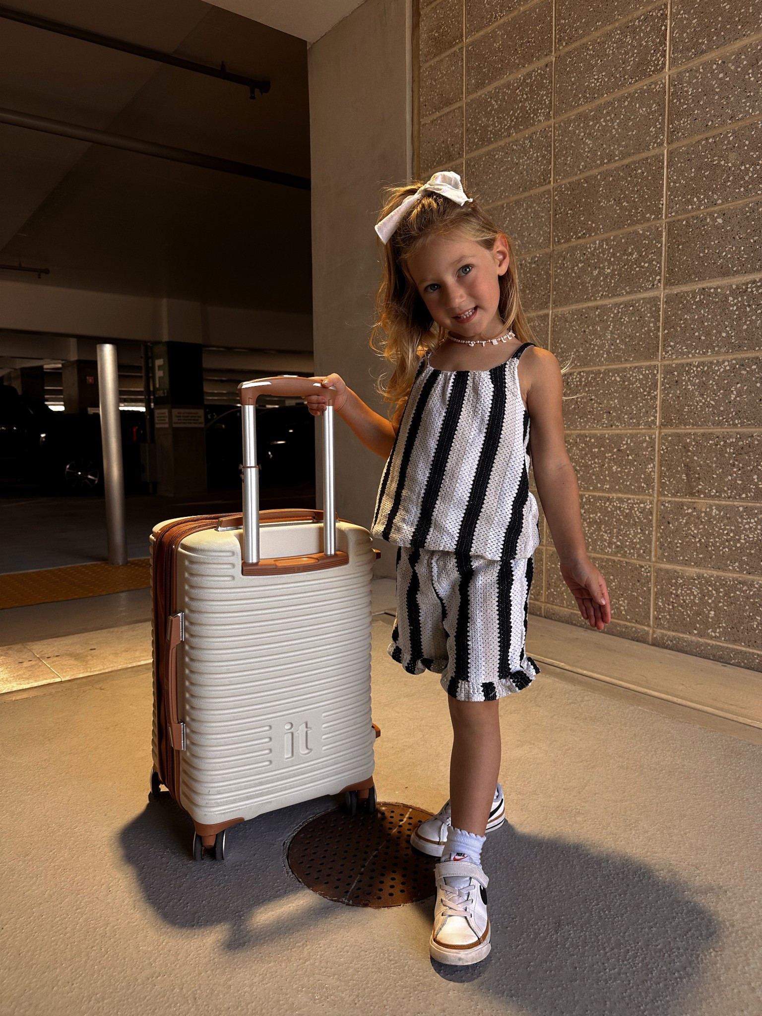 Stella’s outfit is old navy last summer, sold out. But very similar affordable one linked from Shein

Suitcase is Walmart

Necklace is Etsy

Bow, scalloped sock, Nikes are Amazon 

#LTKFindsUnder50 #LTKKids #LTKFamily