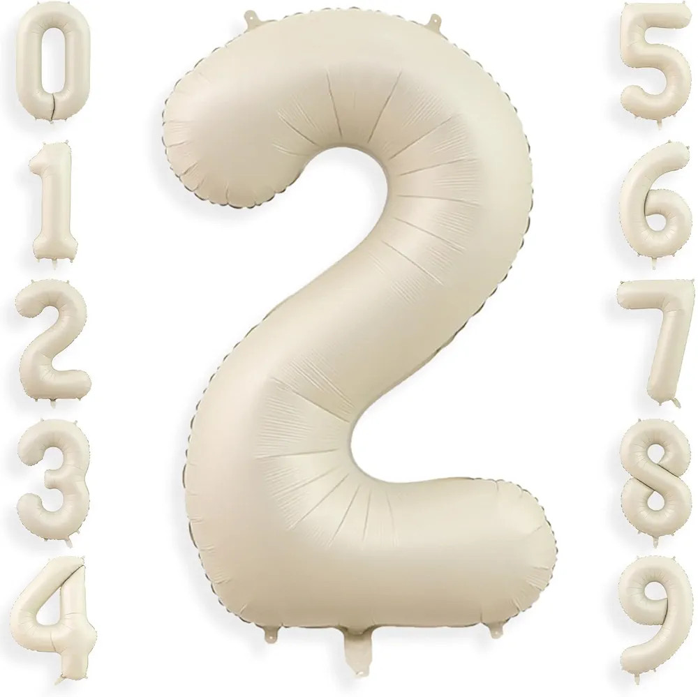 40 Inch Cream White 2 Balloon Numbers, Large Number Balloon Foil Helium Number Balloons, Big Foil... | Amazon (US)