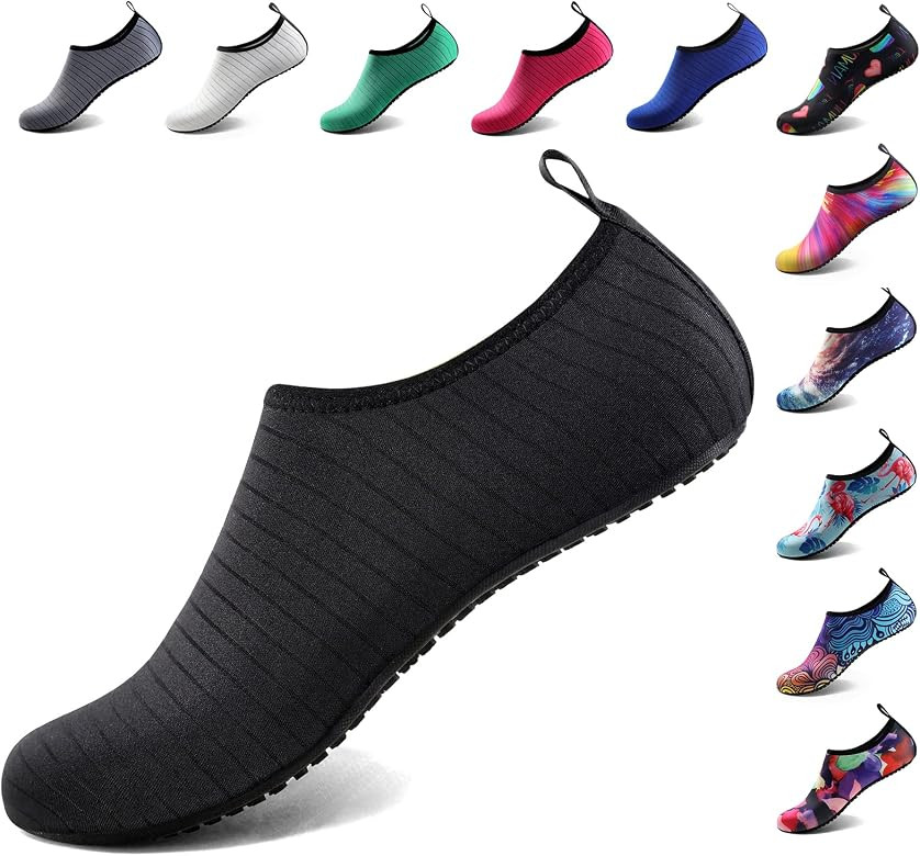 Water Shoes for Women Men Quick-Dry Aqua Socks Swim Beach Barefoot Yoga Exercise Wear Sport Acces... | Amazon (US)