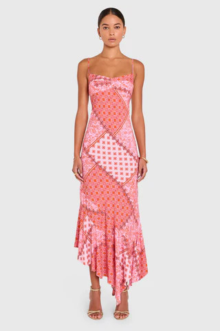 Amanda Uprichard Kaysee Midi Dress in Pink Multi - Size XS | Amanda Uprichard