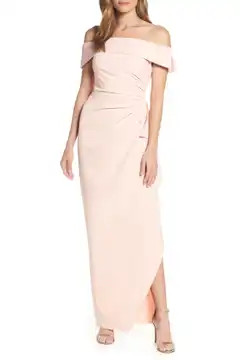 Off the Shoulder Crepe Gown | Nordstrom