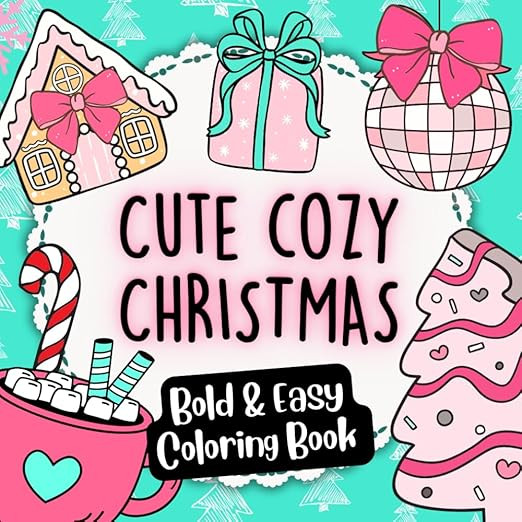 Cute Cozy Christmas Coloring Book for Women: Coquette Bows, Holiday Scenes, and Stress-Relieving ... | Amazon (US)