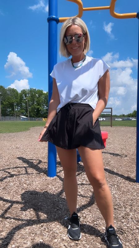 I’m pretty sure I put full time hours in at the ball park this week...7 games in one week! I'm trying to take it all in and multitask hence the reason I'm showing y'all my outfit while I'm on a playground waiting for Harrison to get through with baseball pictures! It's all @walmartfashion and @amazonfashion
⬇️⬇️⬇️
Tee and shorts size small

#LTKFitness #LTKFindsUnder50 #LTKKids