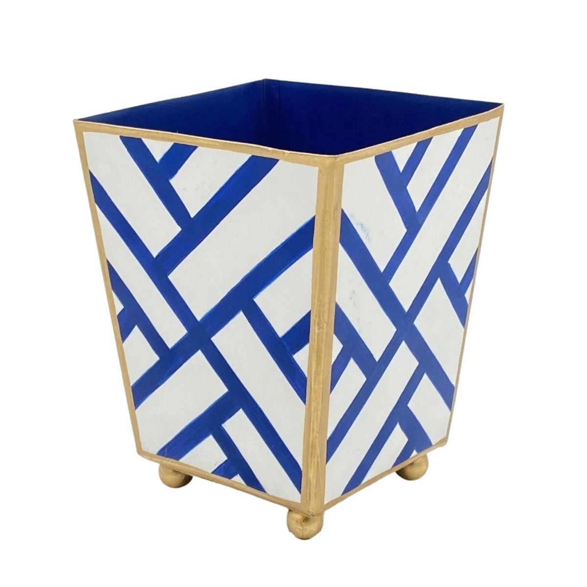 Hand Painted Newport Fretwork Design Cachepot-Available in Two Different Sizes | The Well Appointed House, LLC