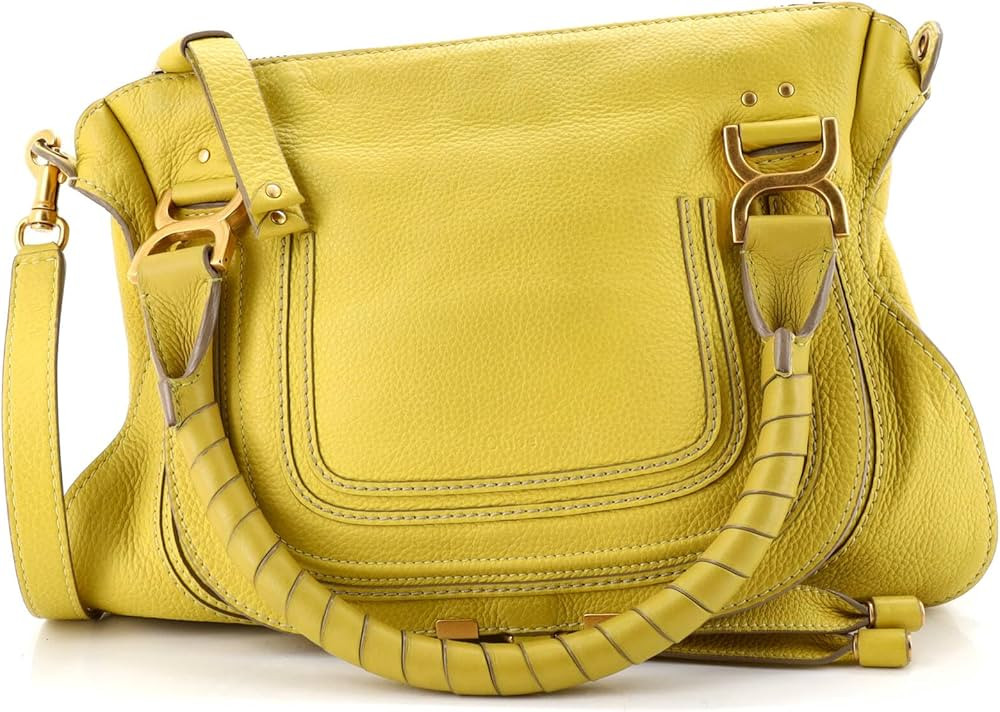 Chloe  
               Pre-Loved Marcie Satchel Leather Medium, Yellow | Amazon (US)