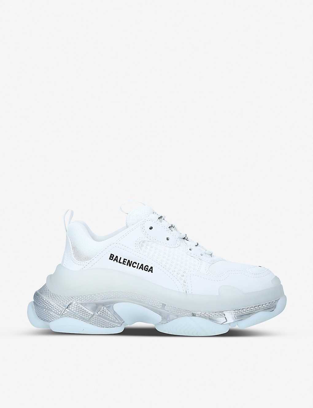 Women's Triple S Clear Sole faux-leather and mesh trainers | Selfridges