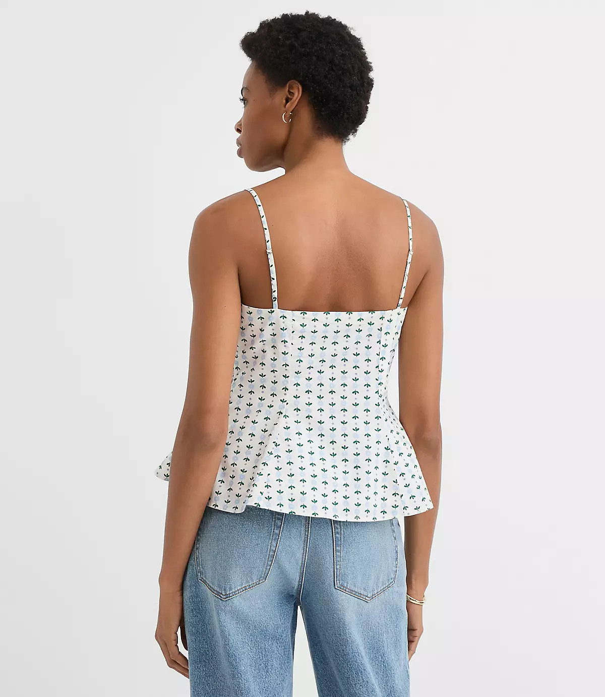 Floral Poplin Bow Peplum Cami | LOFT