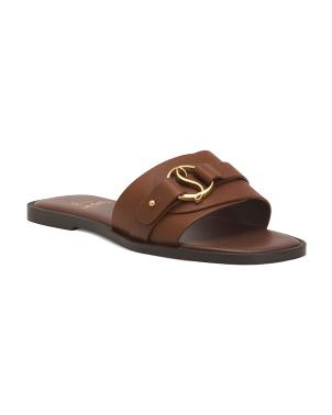 Made In Spain Leather In Roma Slide Sandals | TJ Maxx