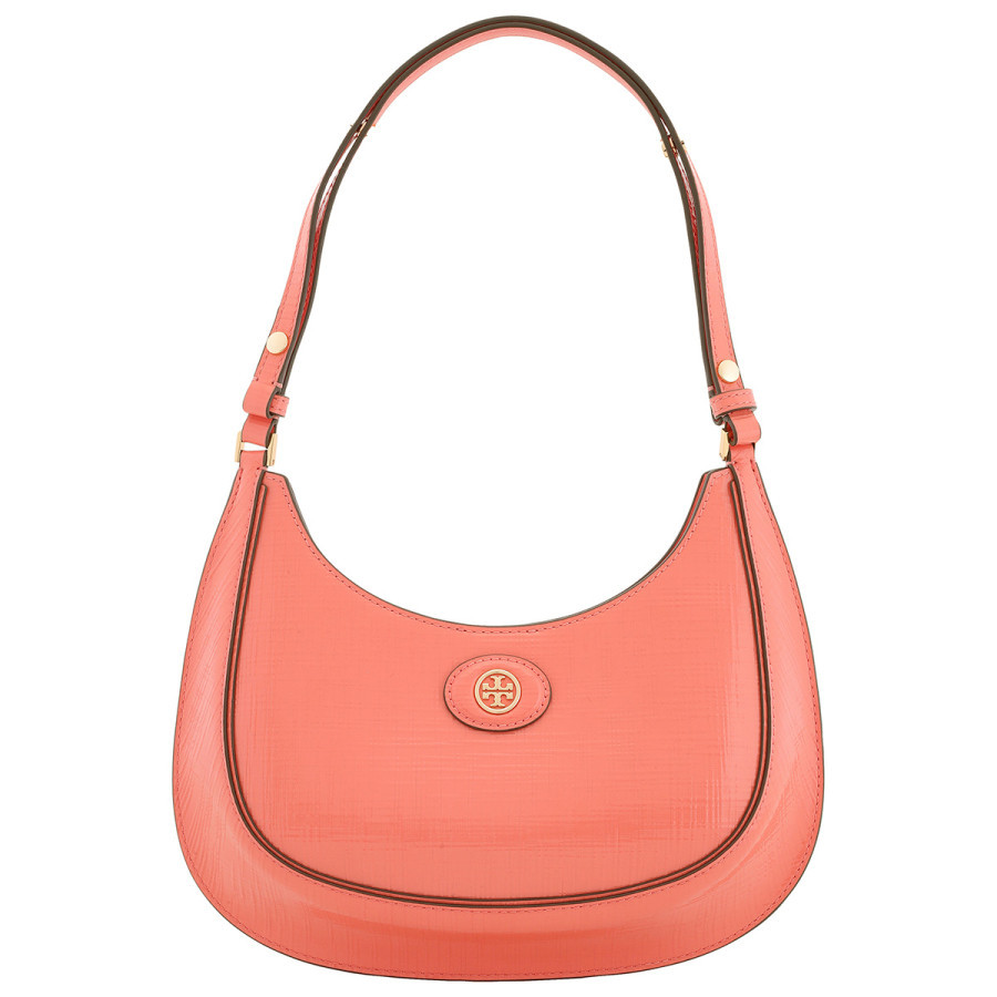 Tory Burch Coral Crush Robinson Embossed Leather Crescent Bag | Jomashop.com & JomaDeals.com