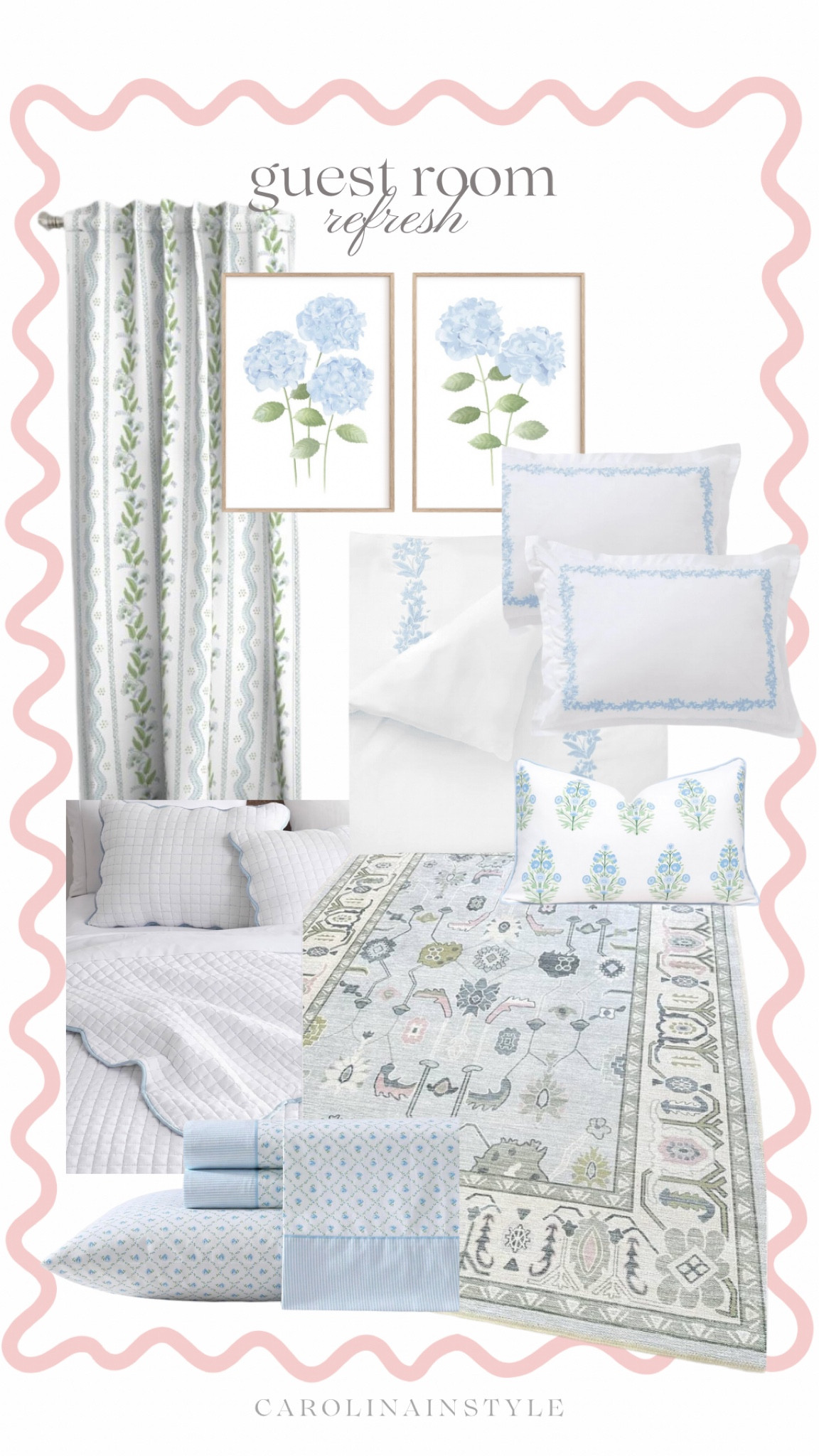guest room refresh with a serena & lily vibe on an Amazon/walmart budget. loving the coastal blues and can’t wait to see it come together 

#LTKFindsUnder50 #LTKHome