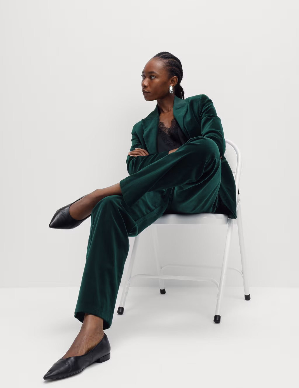 Cotton Rich Velvet Straight Leg Trousers | Marks & Spencer (UK)