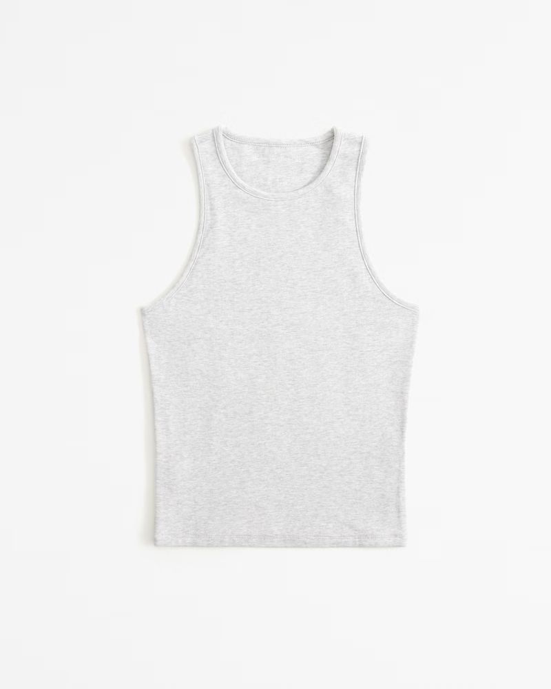 Cotton-Blend Seamless Fabric High-Neck Tank | Abercrombie & Fitch (US)