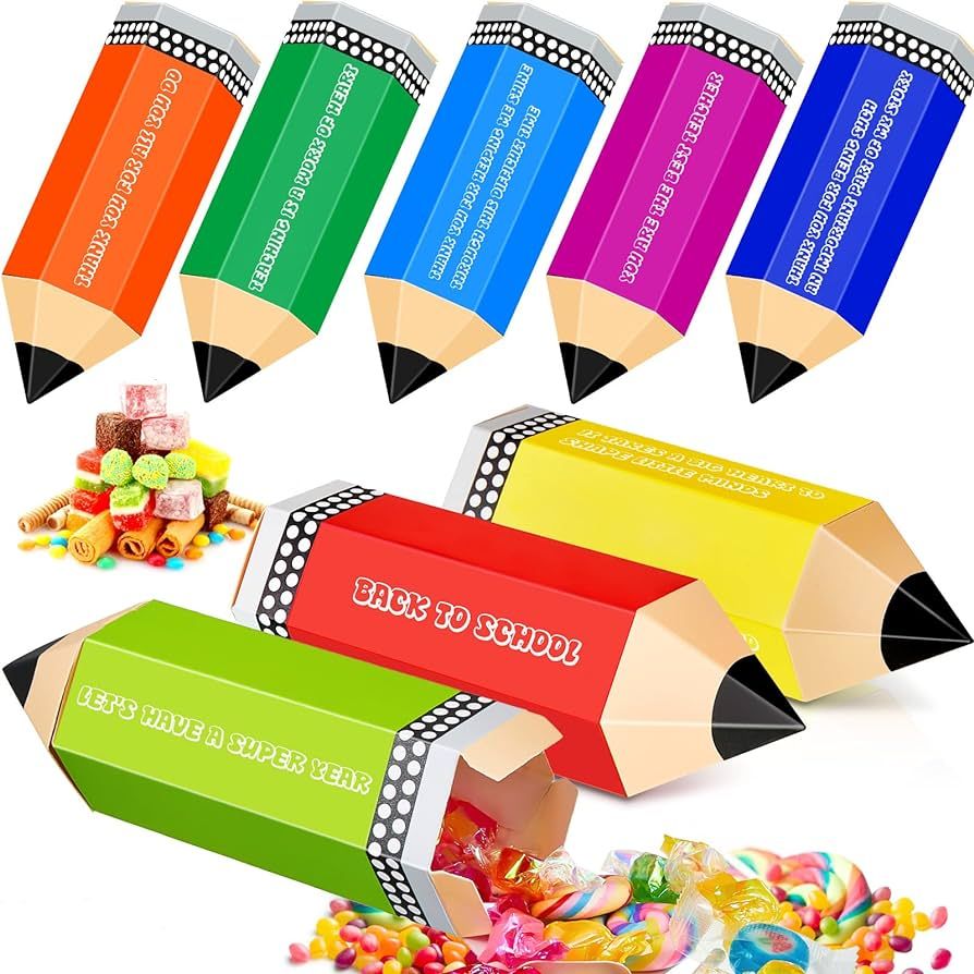 Leinuosen Candy Boxes, 32 Pcs - Back to School Pencil Style Boxes for Treats, Party Favors, Teach... | Amazon (US)