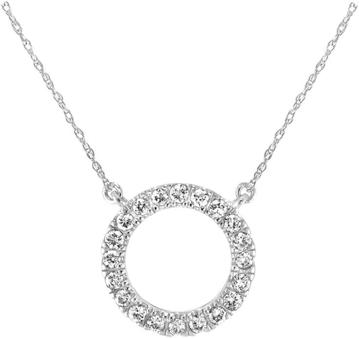 Brilliant Expressions 10K White, Rose, or Yellow Gold 1/5 Cttw Conflict Free Diamond Circle Adjus... | Amazon (US)