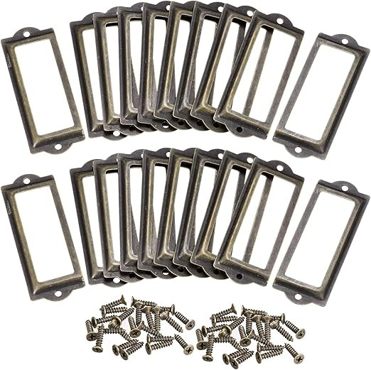 uxcell Metal Label Holders, 83x30mm 30pcs File Name Card Tag Label Holder Frame for Office Librar... | Amazon (US)